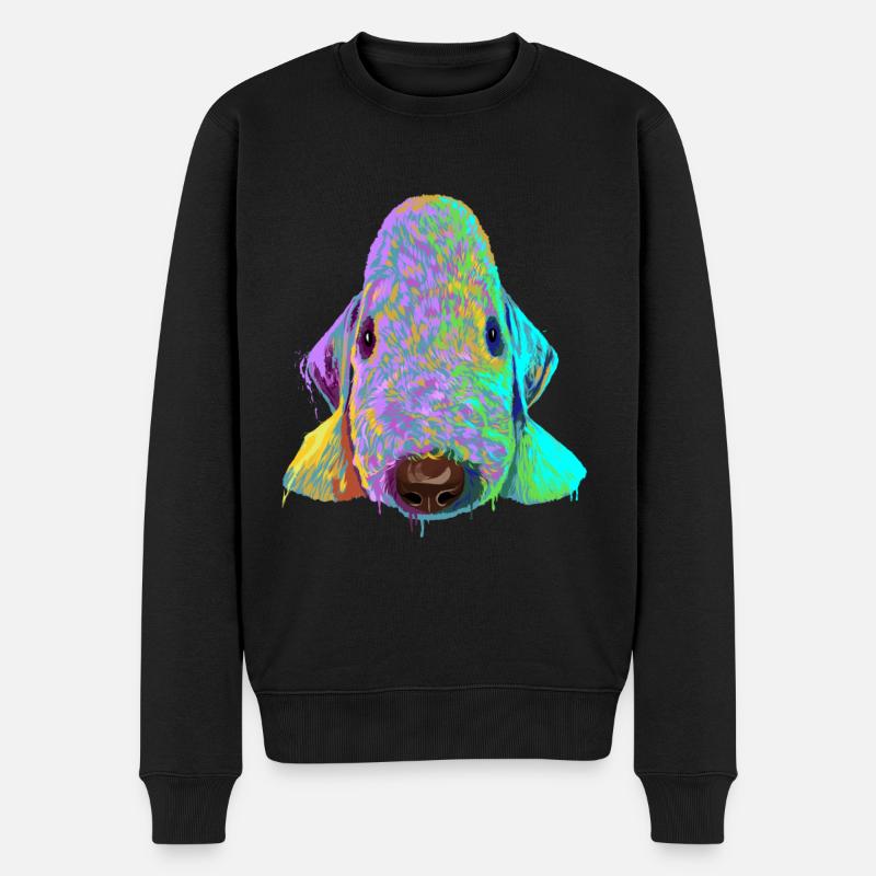 Spalsh Dog Bedlington Terrier - Pull Premium bio Homme - noir