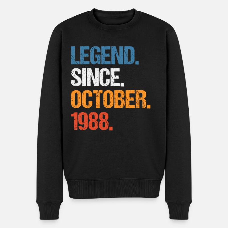Légende depuis octobre 1988 Anniversaire - Pull Premium bio Homme - noir