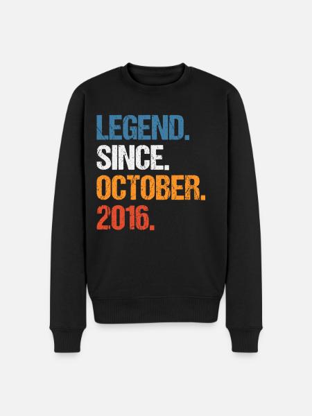 Legend Since October 2016 Birthday - Men's Premium Organic Jumper - black