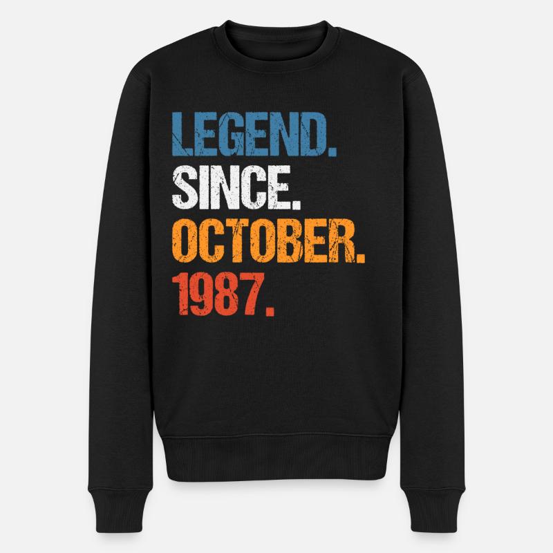 Légende depuis octobre 1987 Anniversaire - Pull Premium bio Homme - noir