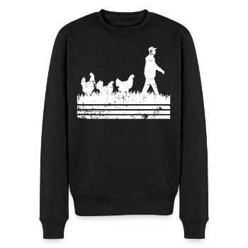 Huhn Hühner - Männer Premium Bio Pullover - Schwarz - Vorne - Nico (187cm)