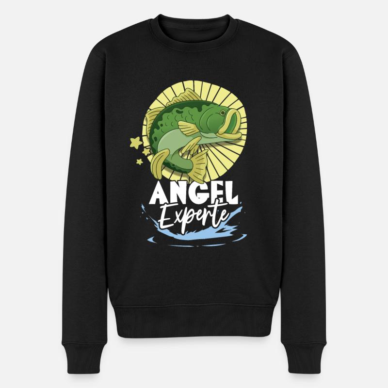 Angeln Angler - Männer Premium Bio Pullover - Schwarz