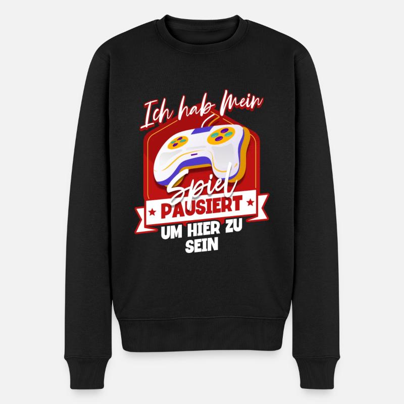 Zocken Gaming - Männer Premium Bio Pullover - Schwarz