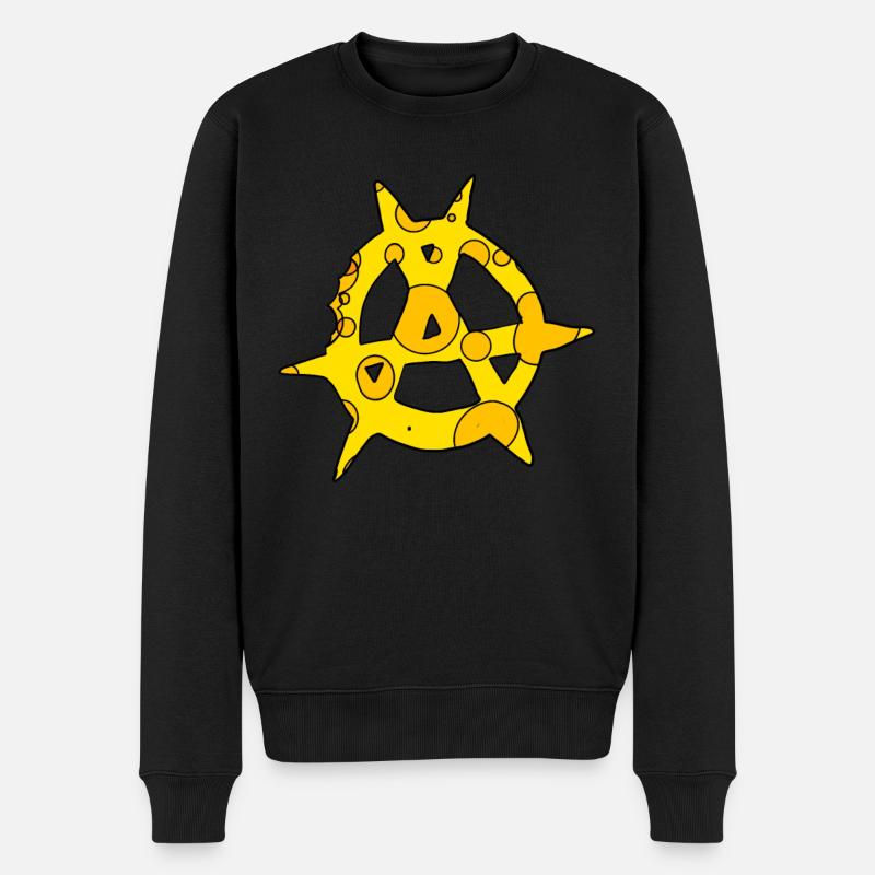 Anarchie Symbol Käse - Männer Premium Bio Pullover - Schwarz