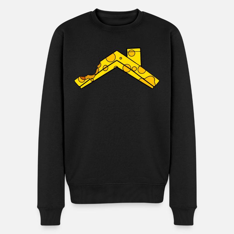 Käse Dach - Männer Premium Bio Pullover - Schwarz