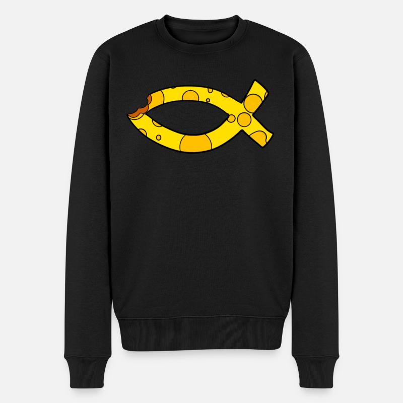Fromage symbole de poisson - Pull Premium bio Homme - noir