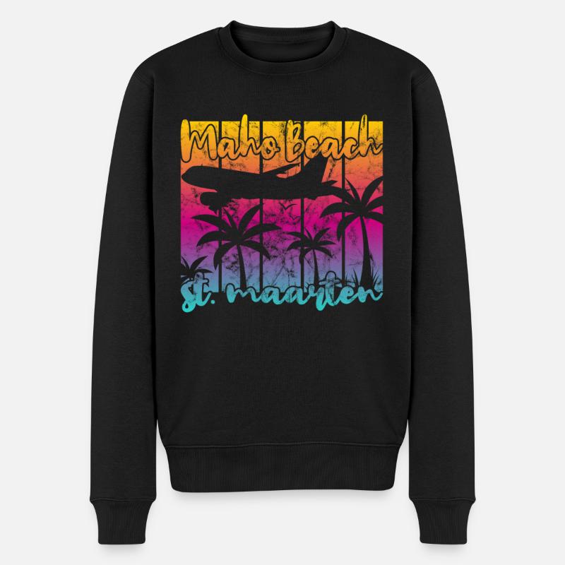 Maho Beach St. Maarten - Pull Premium bio Homme - noir