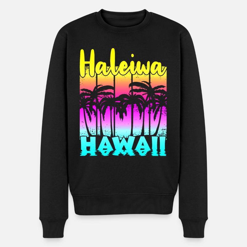 Haleiwa Hawaï - Pull Premium bio Homme - noir