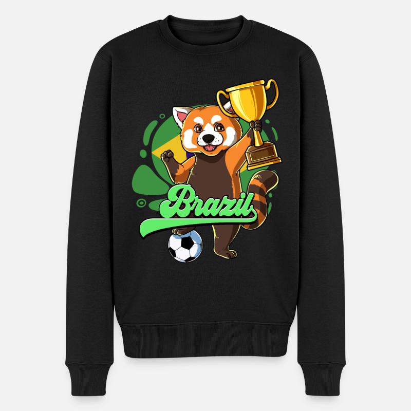 Brasilien Fußball - Männer Premium Bio Pullover - Schwarz