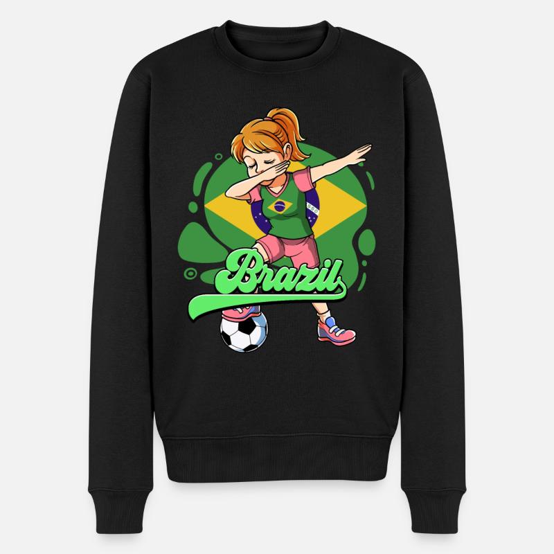 Brésil Football - Pull Premium bio Homme - noir