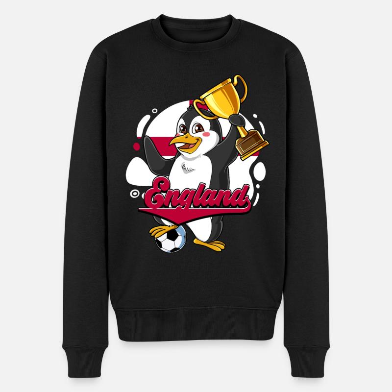 England Fußball - Männer Premium Bio Pullover - Schwarz