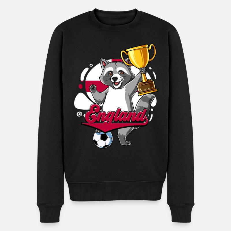 England Fußball - Männer Premium Bio Pullover - Schwarz