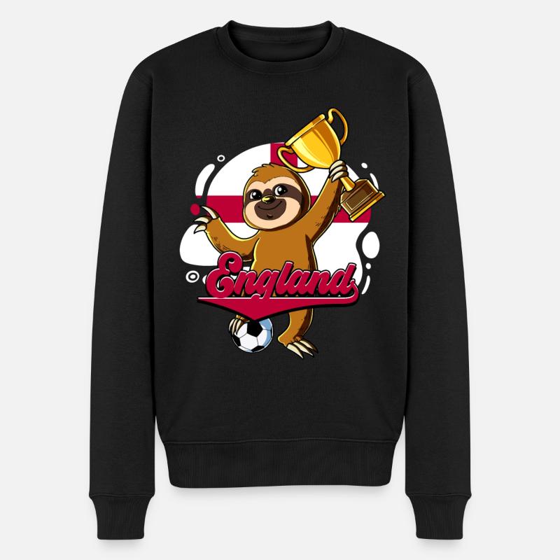England Fußball - Männer Premium Bio Pullover - Schwarz