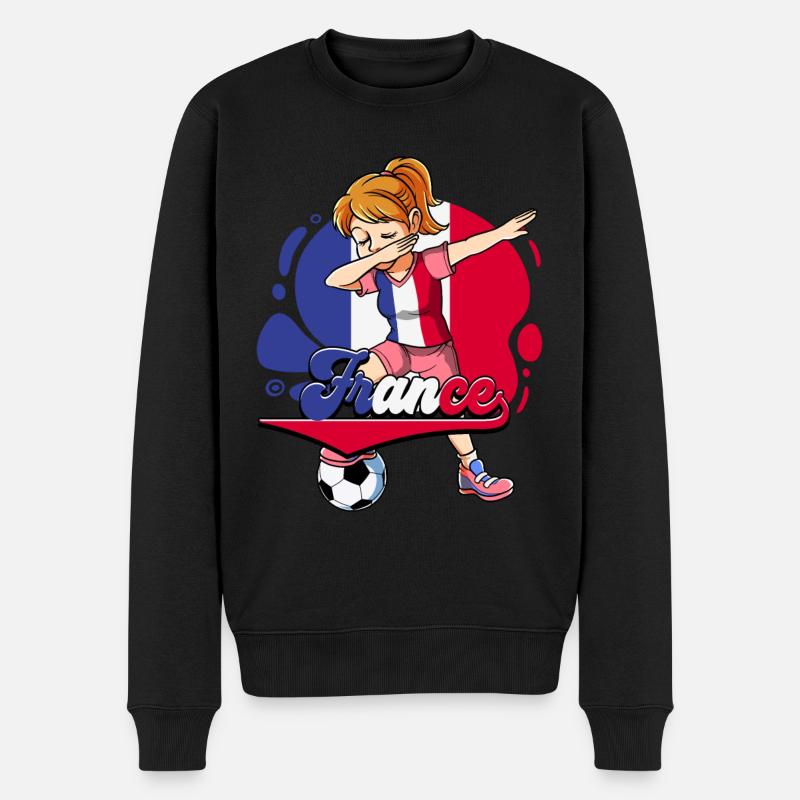 Frankreich Fußball - Männer Premium Bio Pullover - Schwarz