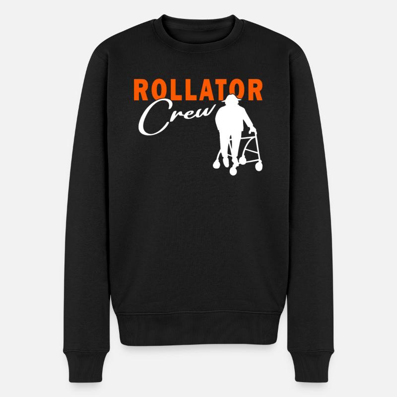 Rollator Crew - Altenpfleger - Krankenschwester - Männer Premium Bio Pullover - Schwarz