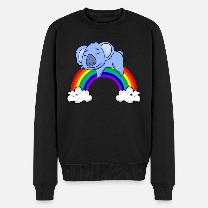 Koala arc-en-ciel - Pull Premium bio Homme - noir