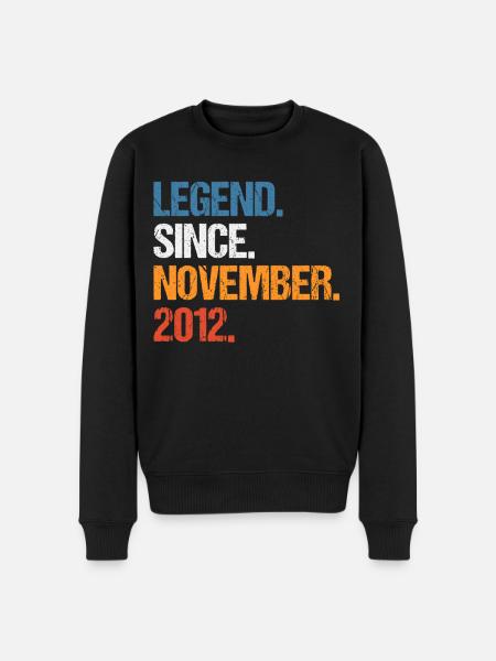 Legend Since November 2012 Birthday - Men's Premium Organic Jumper - black