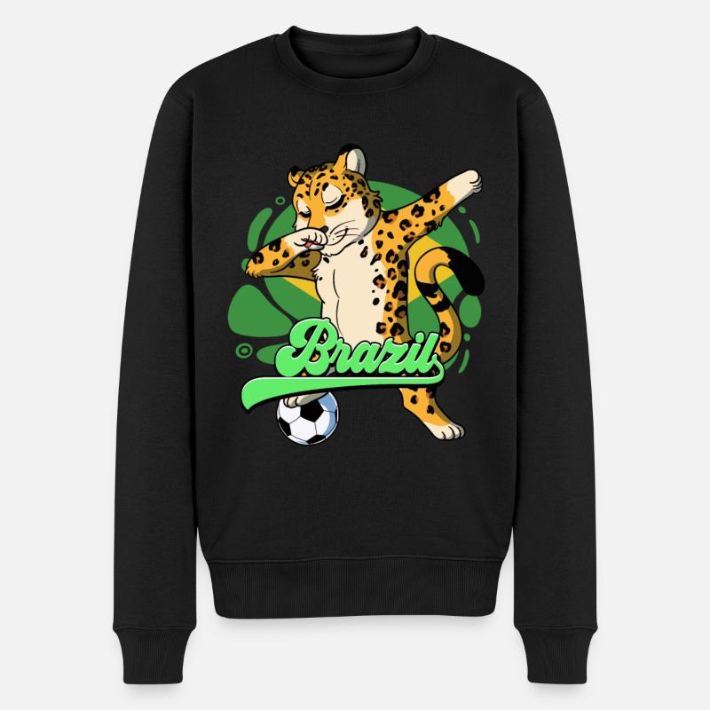 Brasilien Fußball - Männer Premium Bio Pullover - Schwarz