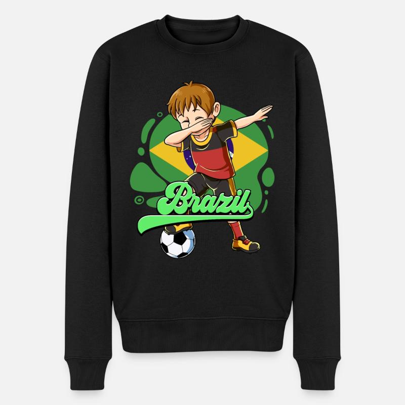 Brasilien Fußball - Männer Premium Bio Pullover - Schwarz