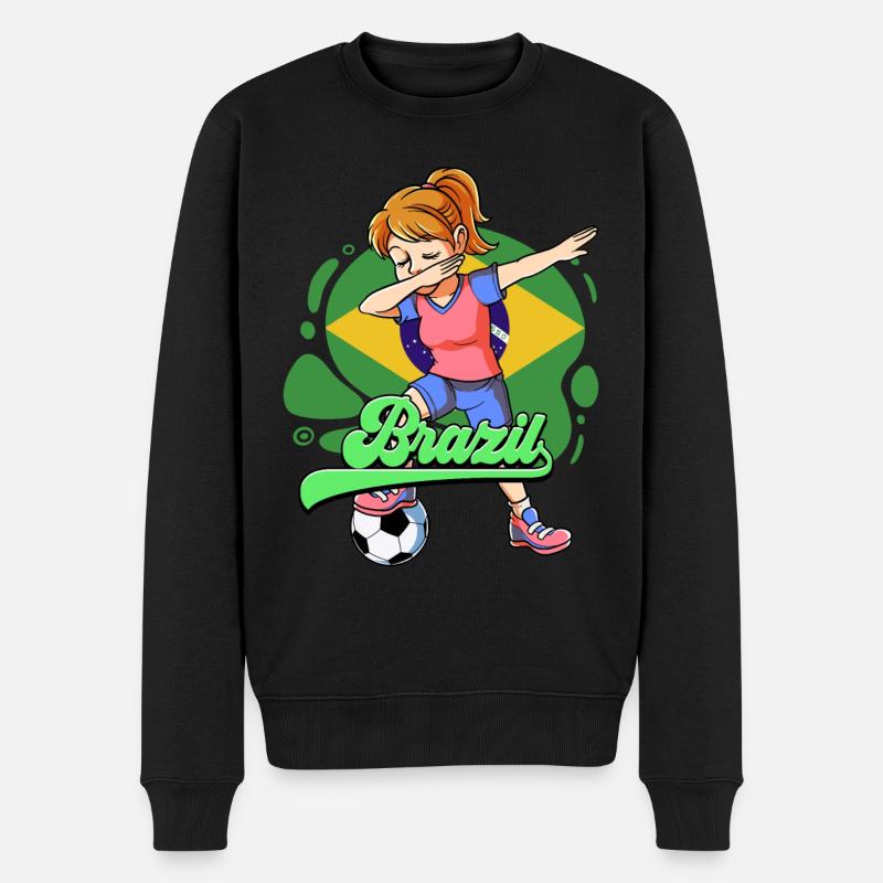 Brésil Football - Pull Premium bio Homme - noir