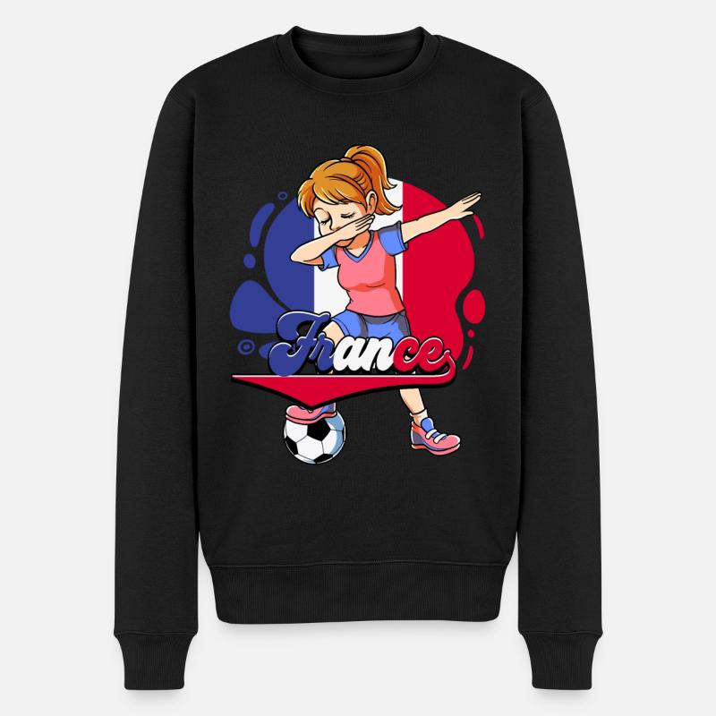 Frankreich Fußball - Männer Premium Bio Pullover - Schwarz