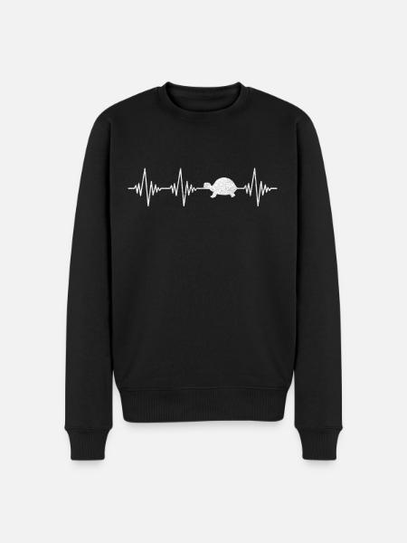 Turtle Heartbeat - Men's Premium Organic Jumper - black