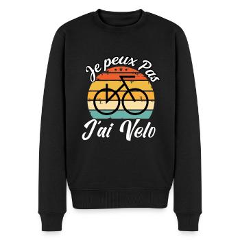 j'peux pas j'ai vélo - Pull Premium bio Homme - noir - Devant - Nico (187cm)