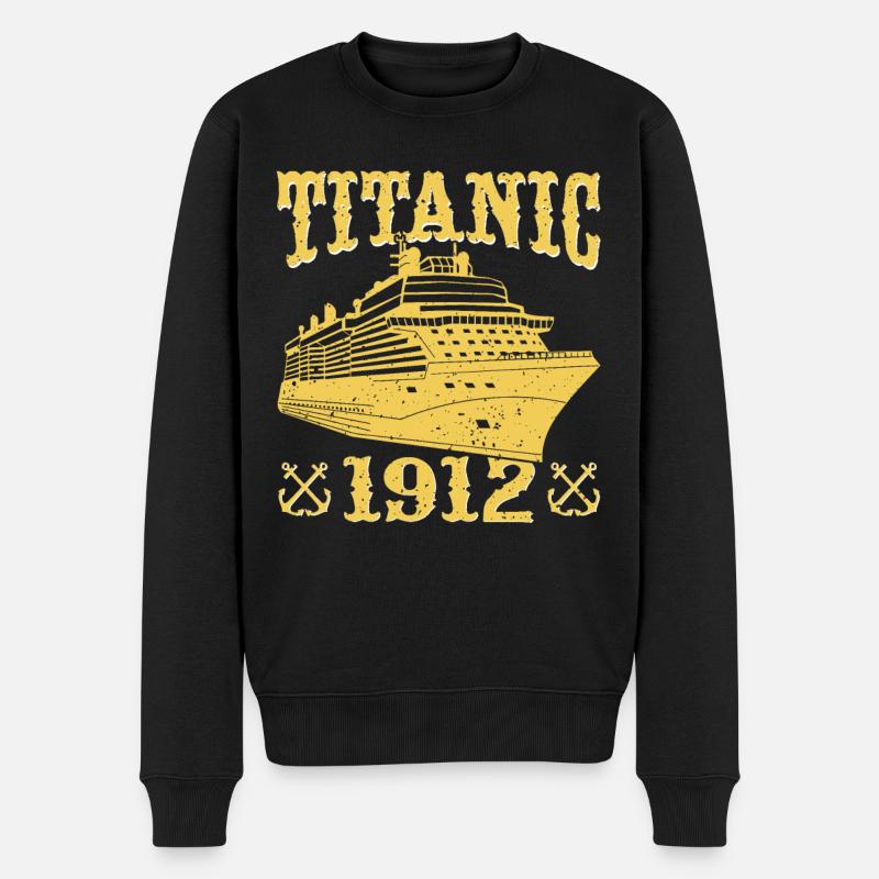 Titanic 1912 Kreuzfahrtschiff - Männer Premium Bio Pullover - Schwarz