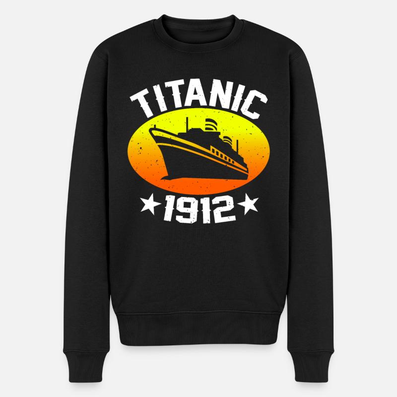 Titanic 1912 Kreuzfahrtschiff - Männer Premium Bio Pullover - Schwarz