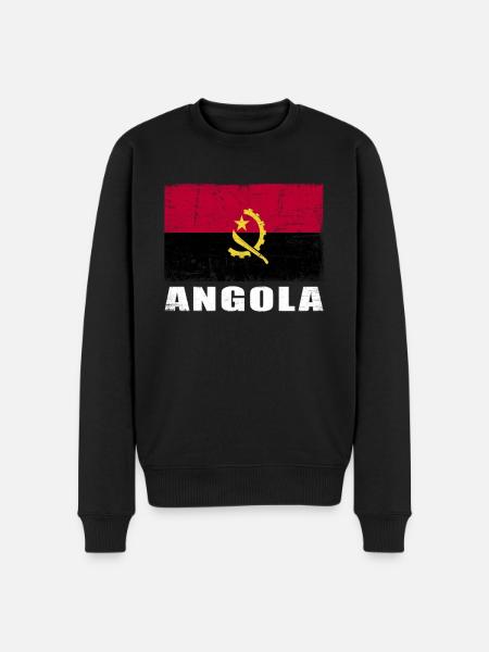 Angola Flag Grunge Angola Flag - Men's Premium Organic Jumper - black