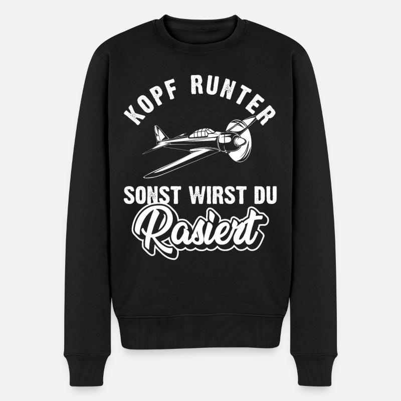 Modellfliegen Modellflug Spruch - Männer Premium Bio Pullover - Schwarz