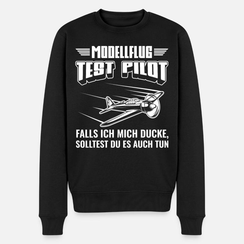 Modellfliegen | Modellflug Pilot Geschenk - Männer Premium Bio Pullover - Schwarz