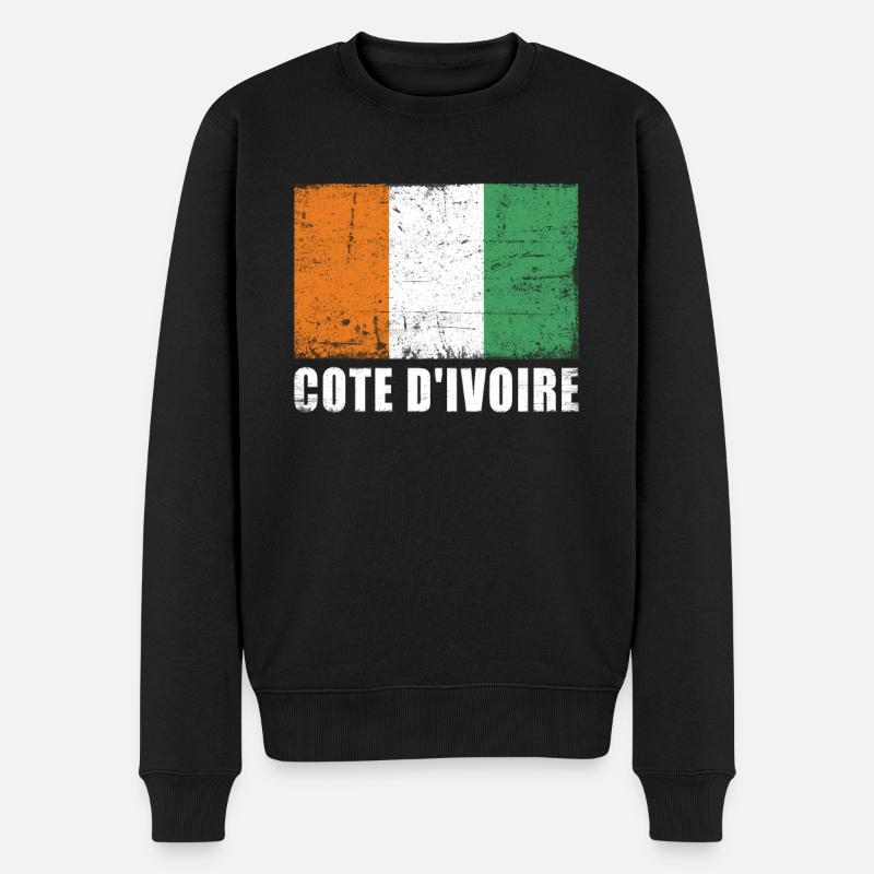 Elfenbeinküste Flagge - Männer Premium Bio Pullover - Schwarz