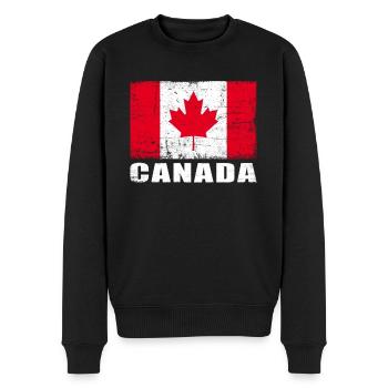 Canada Flag Grunge Canada Flag - Men's Premium Organic Jumper - black - Front - Nico (187cm)
