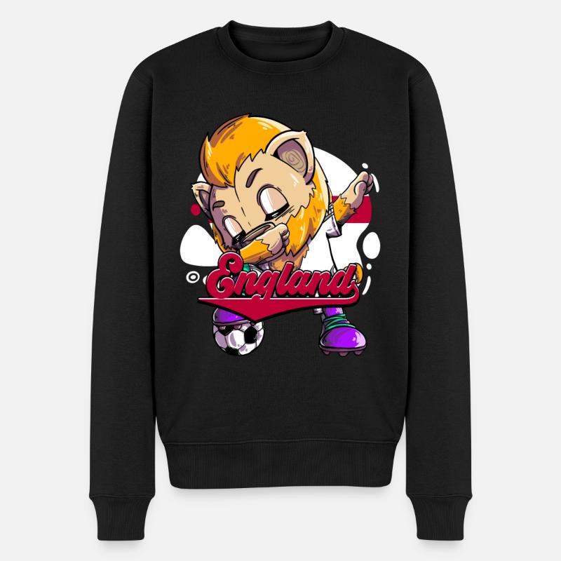 England Fußball - Männer Premium Bio Pullover - Schwarz