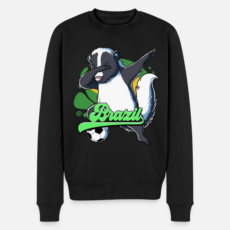 Brasilien Fußball - Männer Premium Bio Pullover - Schwarz