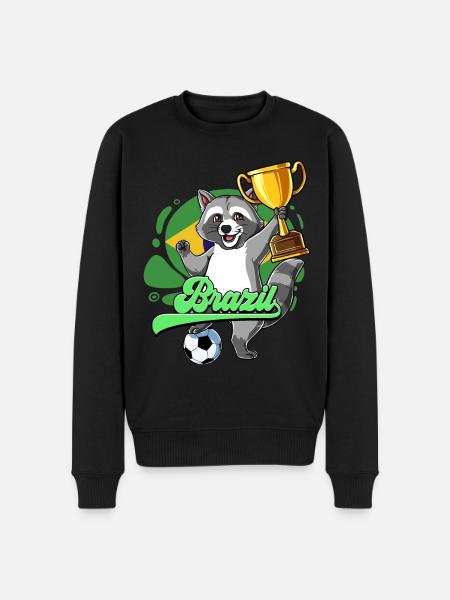 Brasilien Fußball - Männer Premium Bio Pullover - Schwarz