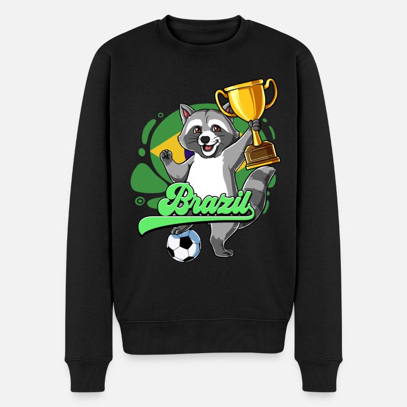 Brésil Football - Pull Premium bio Homme - noir
