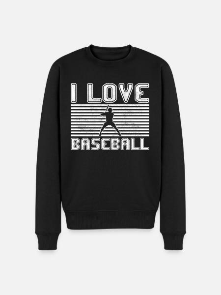 I love baseball - Men's Premium Organic Jumper - black