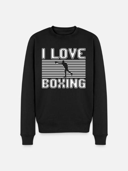I love boxing - Men's Premium Organic Jumper - black