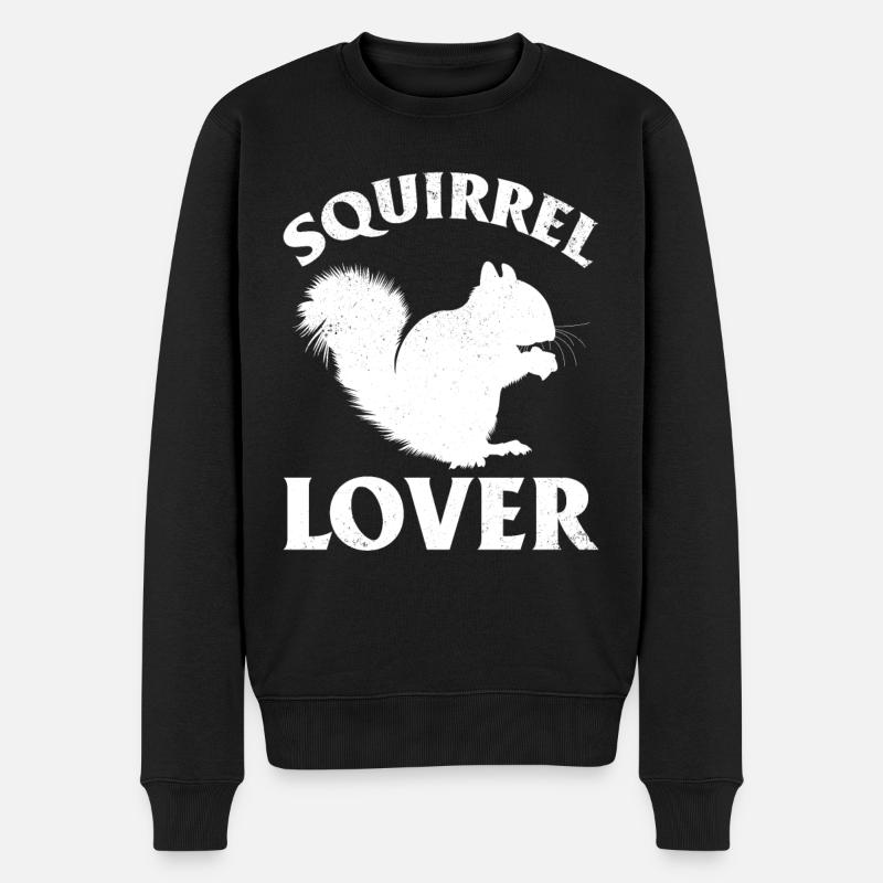 Eichhörnchenliebhaber süßes Eichhörnchen - Männer Premium Bio Pullover - Schwarz