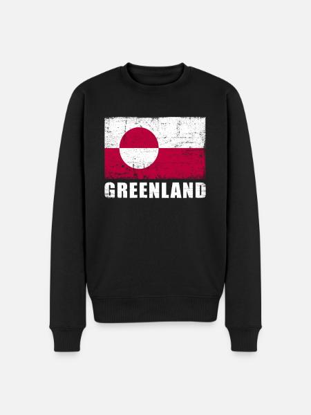Grønlandsflag Grunge Grønlandsflag - Økologisk premium-sweatshirt til mænd - sort
