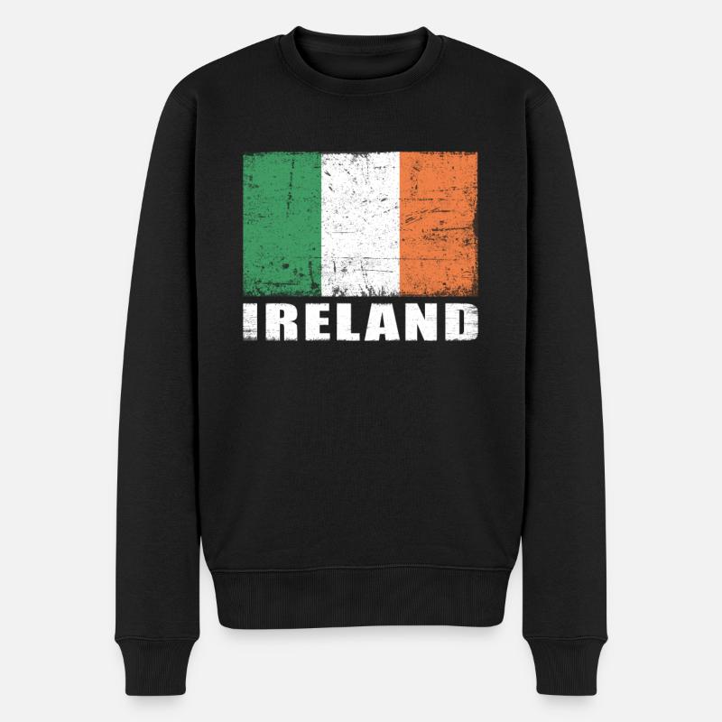 Drapeau de l’Irlande Grunge Drapeau de l’Irlande - Pull Premium bio Homme - noir