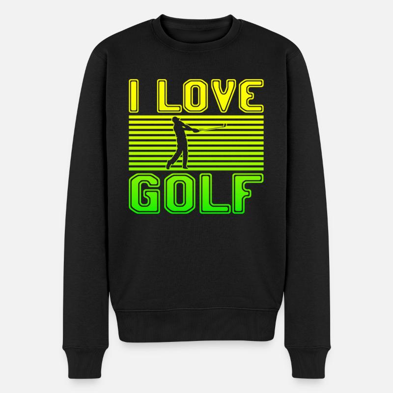 I love golf - Männer Premium Bio Pullover - Schwarz
