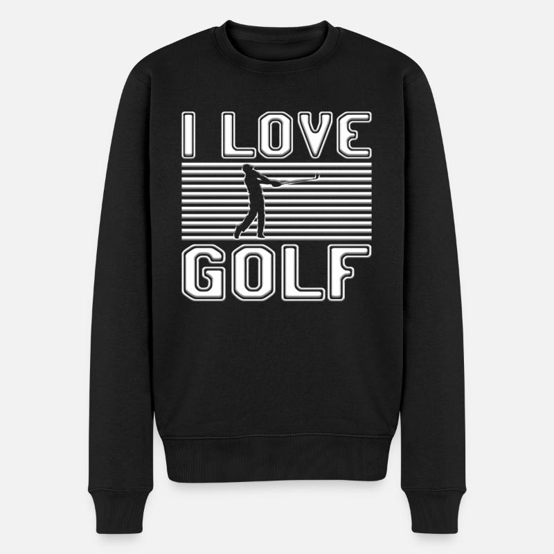 I love golf - Männer Premium Bio Pullover - Schwarz