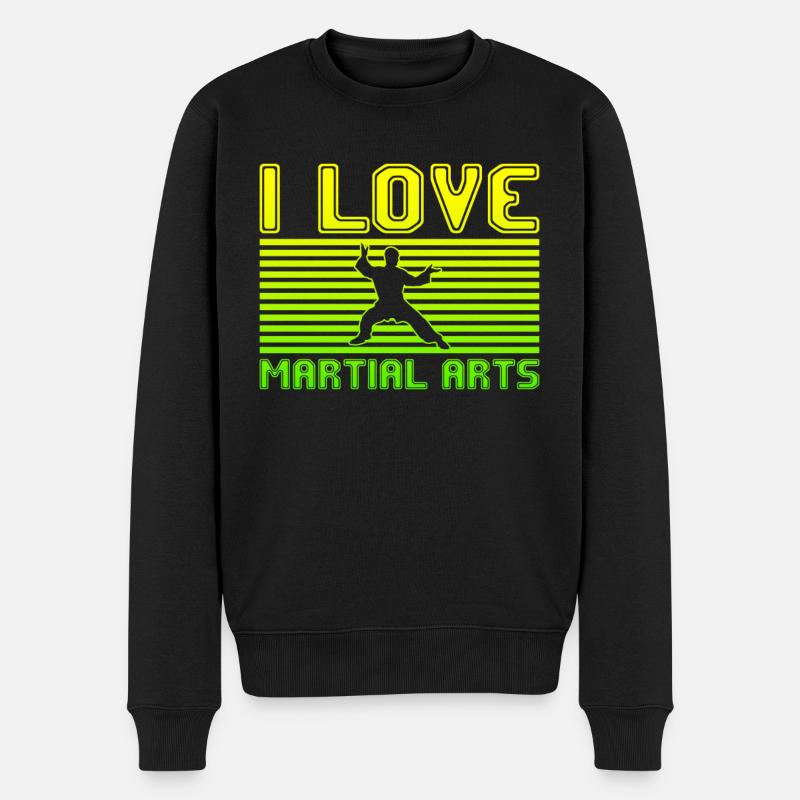 I love martial arts - Männer Premium Bio Pullover - Schwarz