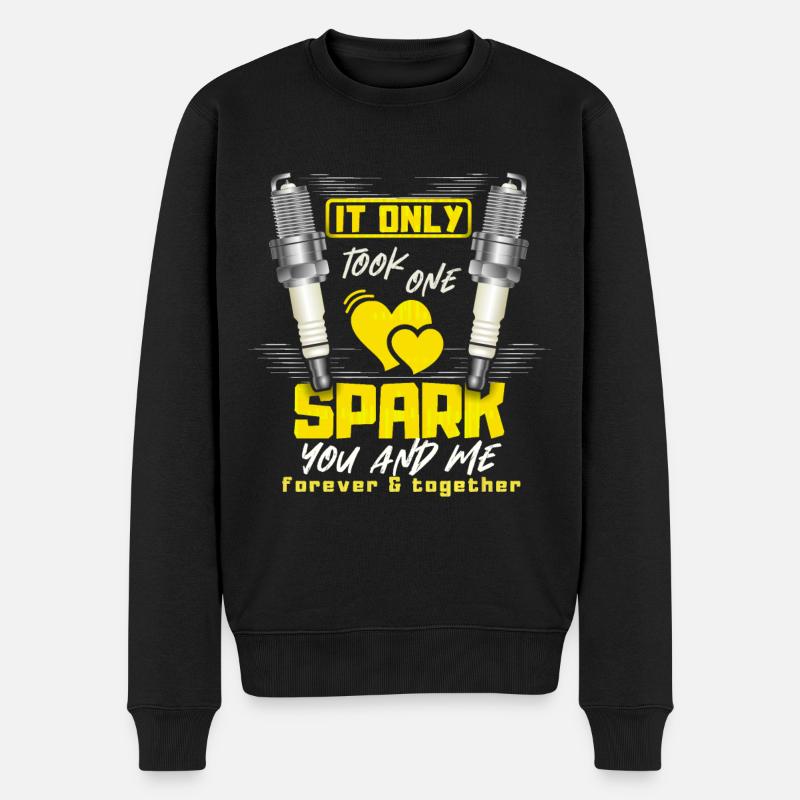 Zündkerzen, Spark-Plug, Valentinstag-Spruch - Männer Premium Bio Pullover - Schwarz