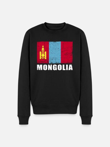 Mongolia Flag Grunge Mongolia Flag - Men's Premium Organic Jumper - black