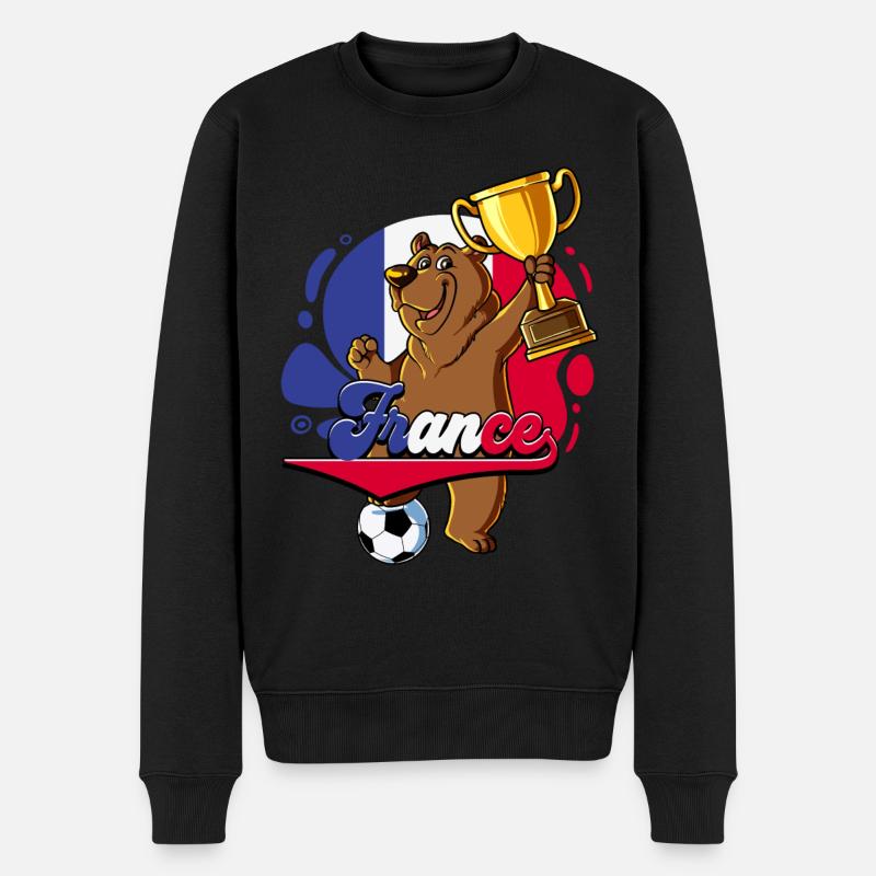 Frankreich Fußball - Männer Premium Bio Pullover - Schwarz
