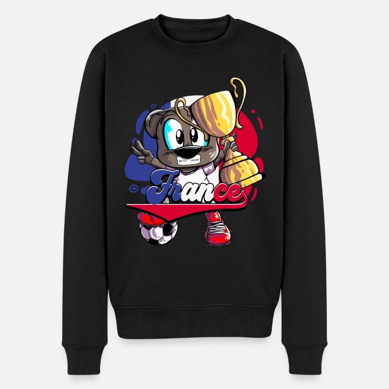 Frankreich Fußball - Männer Premium Bio Pullover - Schwarz